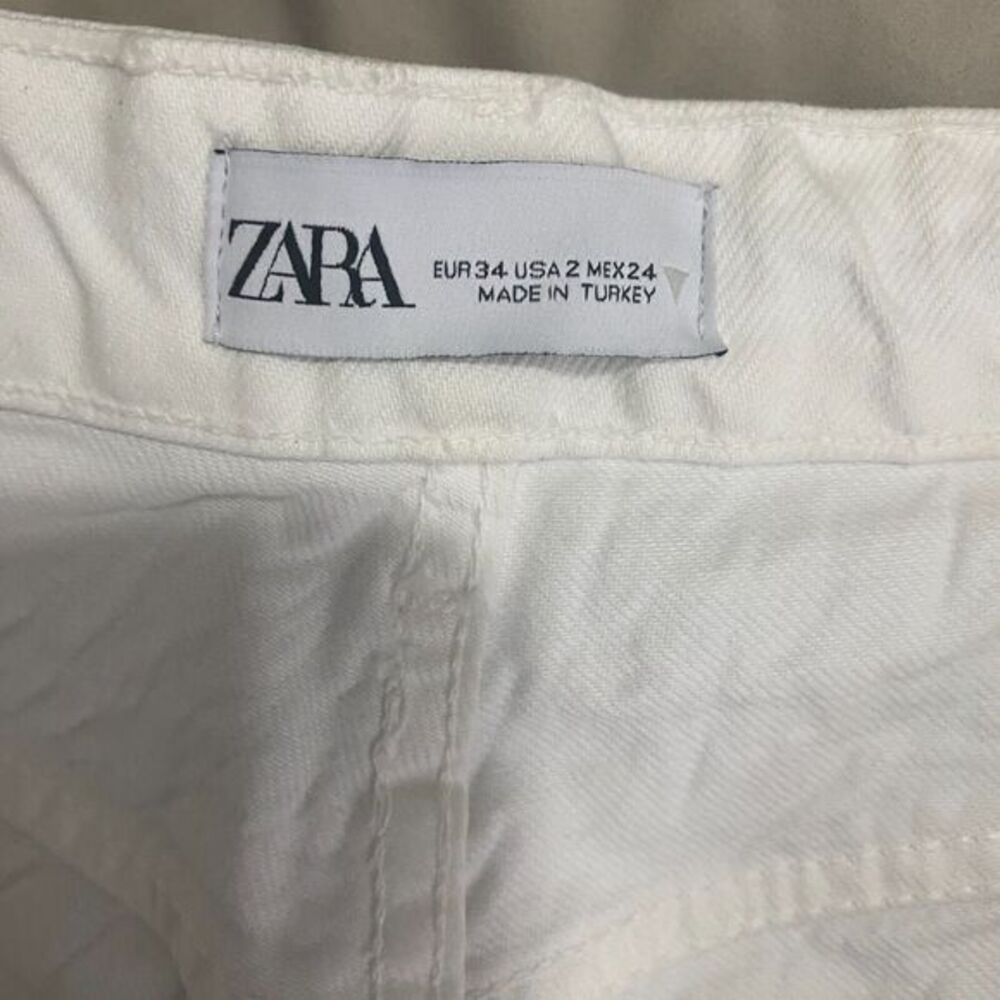Zara Jeans Women's Flare High Rise Denim White sz 2 - Picture 5 of 5